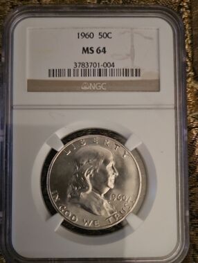 1960 Franklin Half Dollar - MS64 NGC Certified - 90% Silver!!